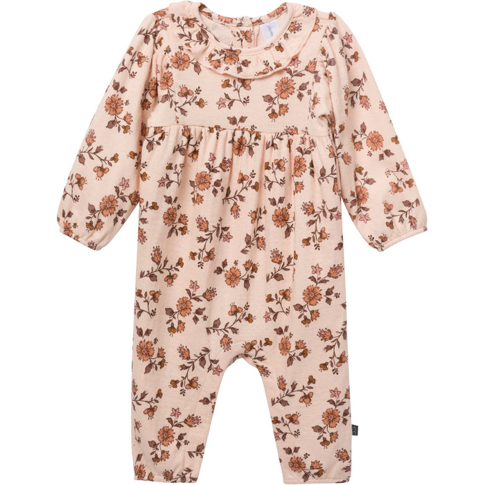 Baby Girls Pink Wildflower Ruffle Collar Romper Rompers Modern Moments™ by Gerber®