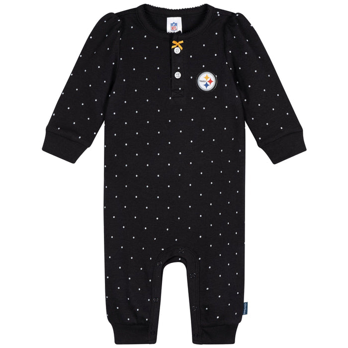 Baby Girls Pittsburgh Steelers Footless Pajamas Sleepwear NFL