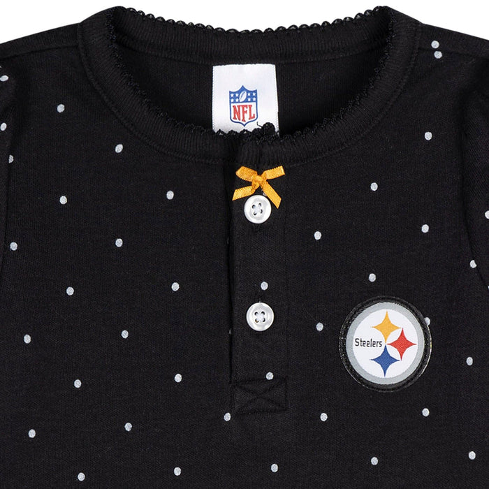 Baby Girls Pittsburgh Steelers Footless Pajamas Sleepwear NFL