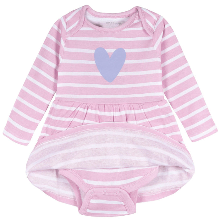 Baby Girls Purple Heart Bodysuit Dress dresses Onesies® Brand