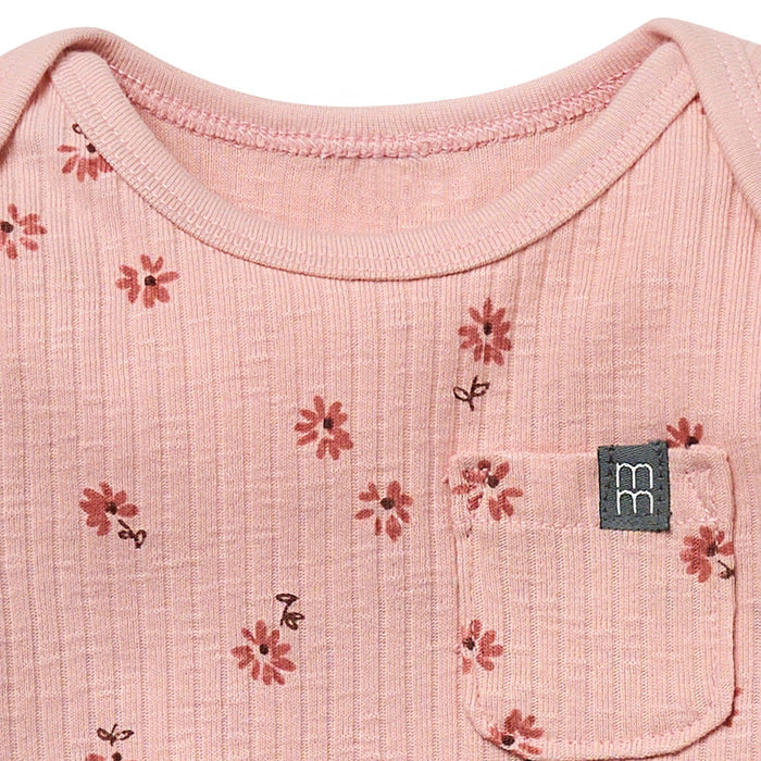 Baby Girls Rose Flower Short Sleeve Bodysuit Tops Modern Moments™ by Gerber®