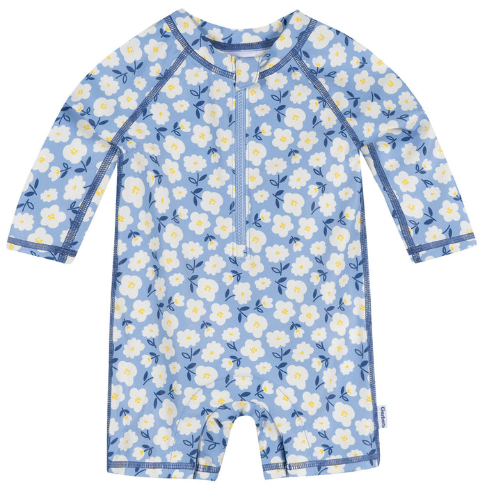 Baby Girls Blue Daisies Long Sleeve Rashguard Swimwear Gerber®