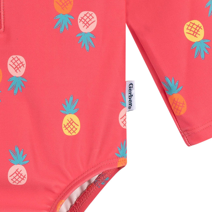 Baby Girls Pink Pineapple Rashguard Suit Swimwear Gerber®