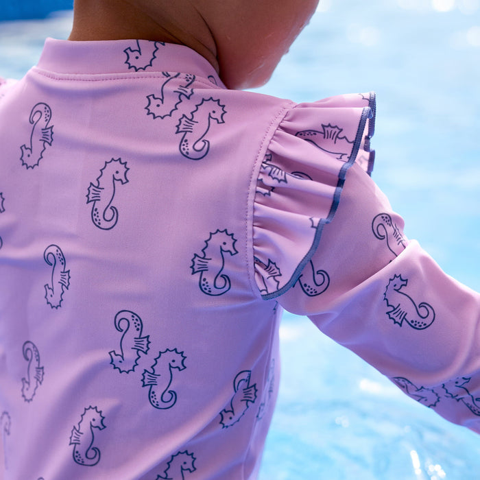 Baby Girls UPF 50+ Purple Seahorses Rash Guard swimwear Gerber®