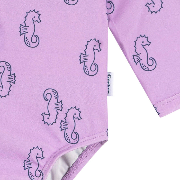 Baby Girls Purple Seahorses Rashguard Suit Swimwear Gerber®