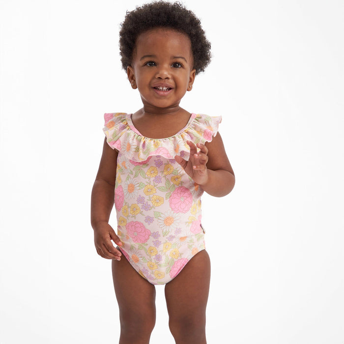 Baby Girls Retro Floral Swimsuit