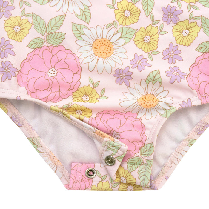 Baby Girls Retro Floral Swimsuit