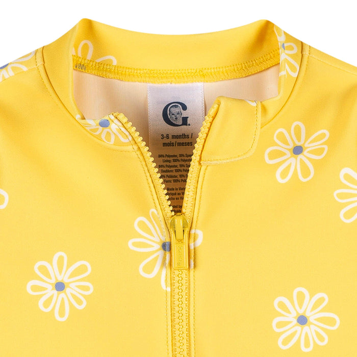 Baby Girls Yellow Daisies Rashguard Suit Swimwear Gerber®
