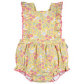 Baby Girls Yellow Floral Ruffle Strap Bubble Romper rompers Gerber®