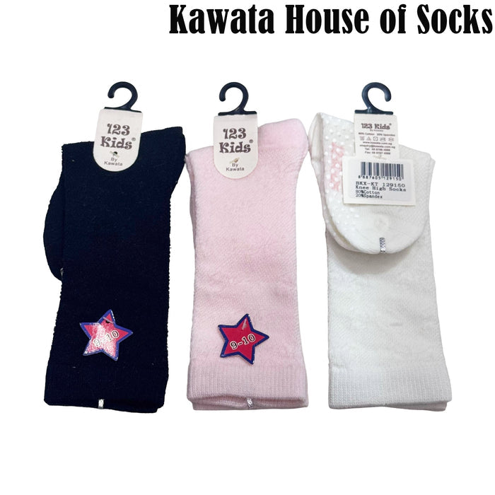 Baby & Kids Thin and Breathable Cotton Long Socks ( Ribbon Prints Design )