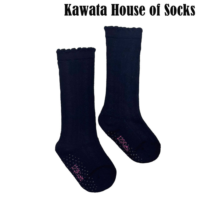 Baby & Kids Thin and Breathable Cotton Long Socks w Lettuce Hem