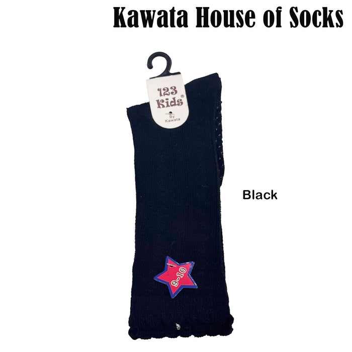 Baby & Kids Thin and Breathable Cotton Long Socks w Lettuce Hem