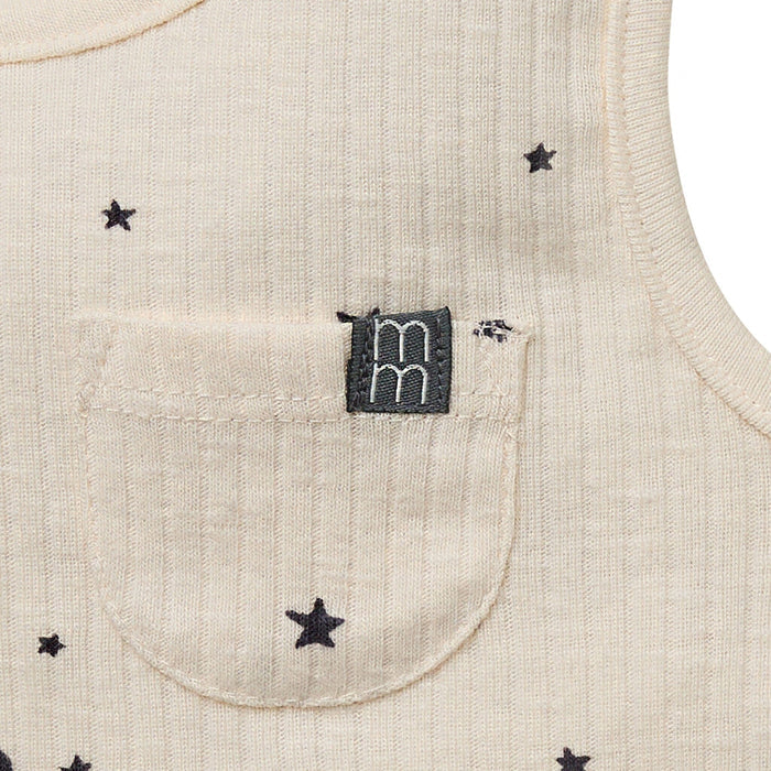 Baby Neutral Lt Beige Moon Stars Tank Top With Pocket Tops Modern Moments™ by Gerber®
