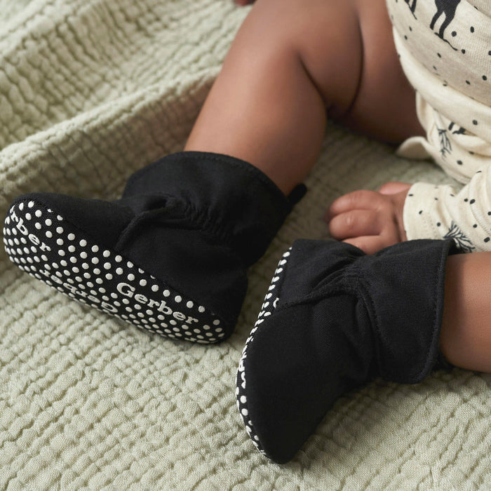 Baby Boys Black Soft Booties