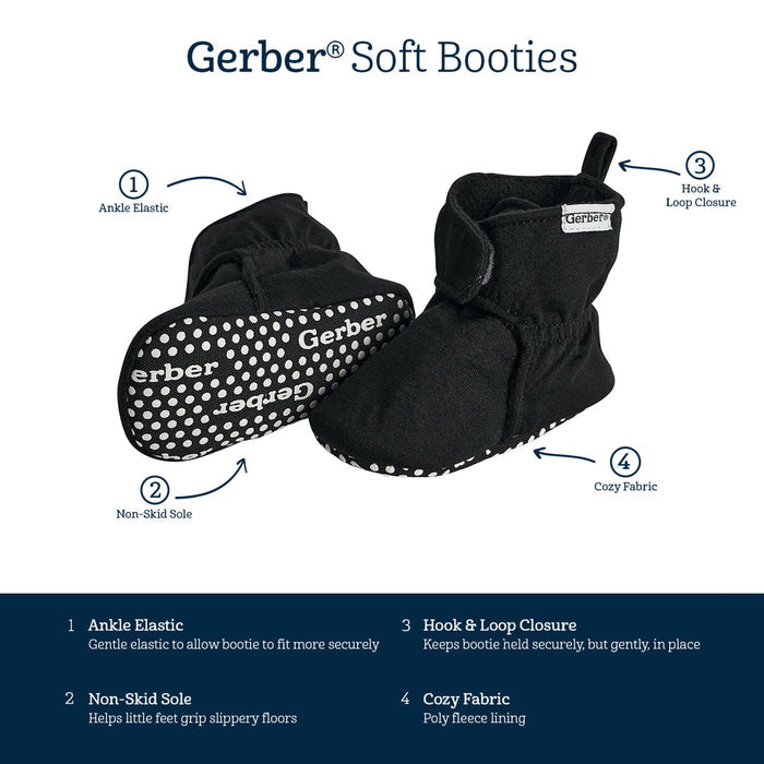 Baby Boys Black Soft Booties
