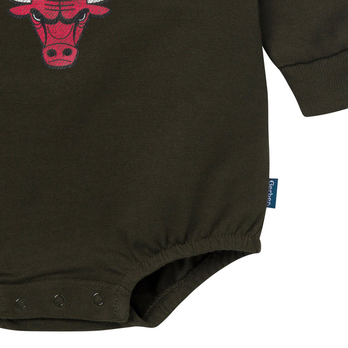 Baby Neutral Chicago Bulls Sweatshirt Bubble Romper Rompers Gerber®