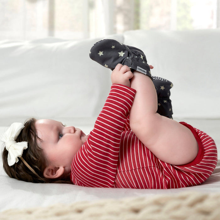 Baby Neutral Grey/White Soft Booties
