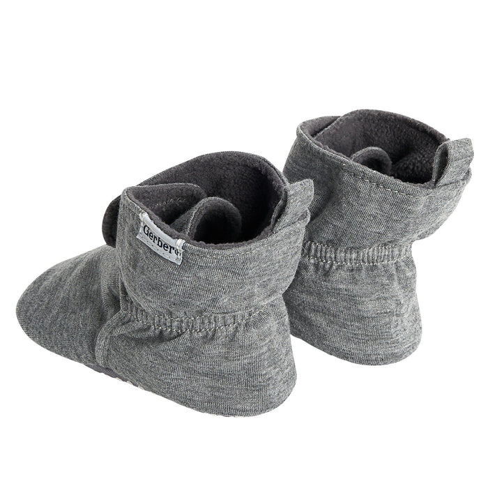 Baby Neutral Grey Heather Soft Booties