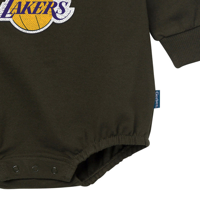 Baby Neutral Los Angeles Lakers Sweatshirt Bubble Romper Rompers Gerber®