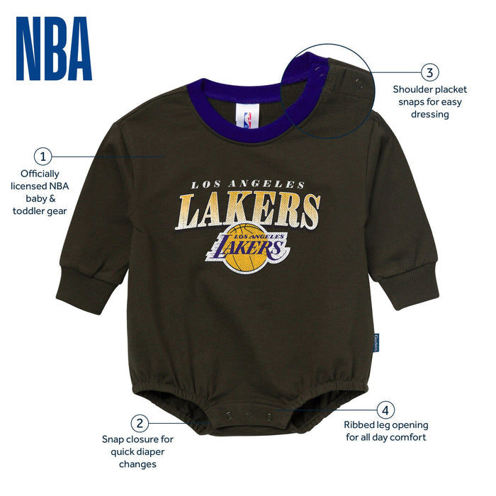 Baby Neutral Los Angeles Lakers Sweatshirt Bubble Romper Rompers Gerber®