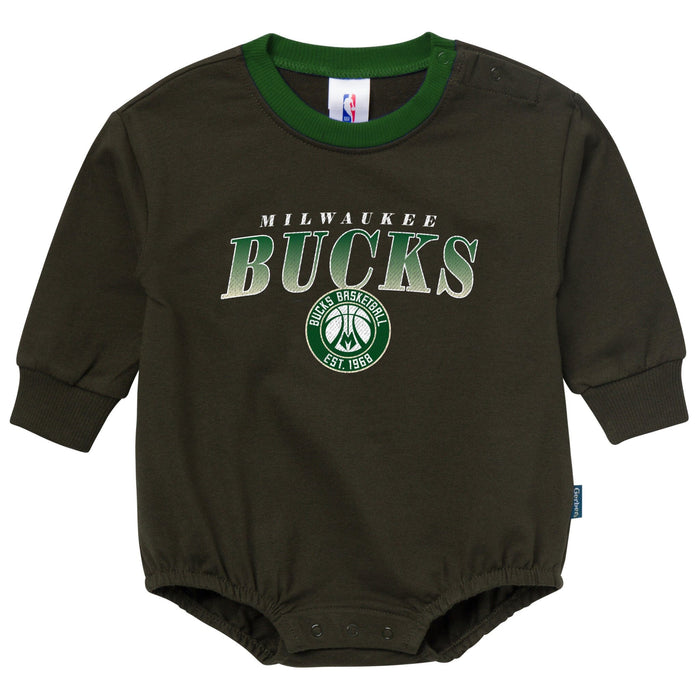 Baby Neutral Milwaukee Bucks Sweatshirt Bubble Romper Rompers Gerber®