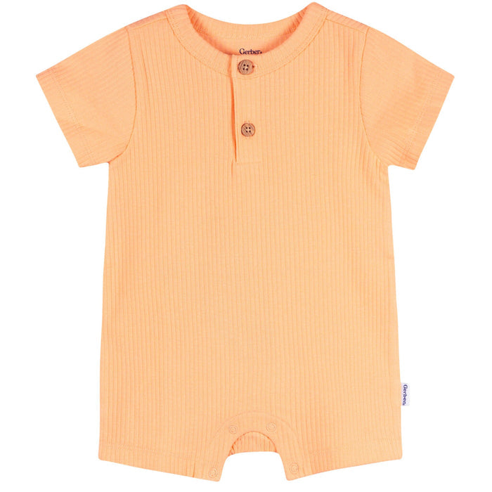 Baby Neutral Peach Short Sleeve Romper rompers Gerber®