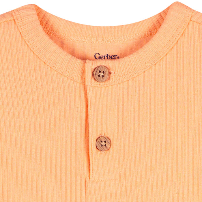 Baby Neutral Peach Short Sleeve Romper rompers Gerber®