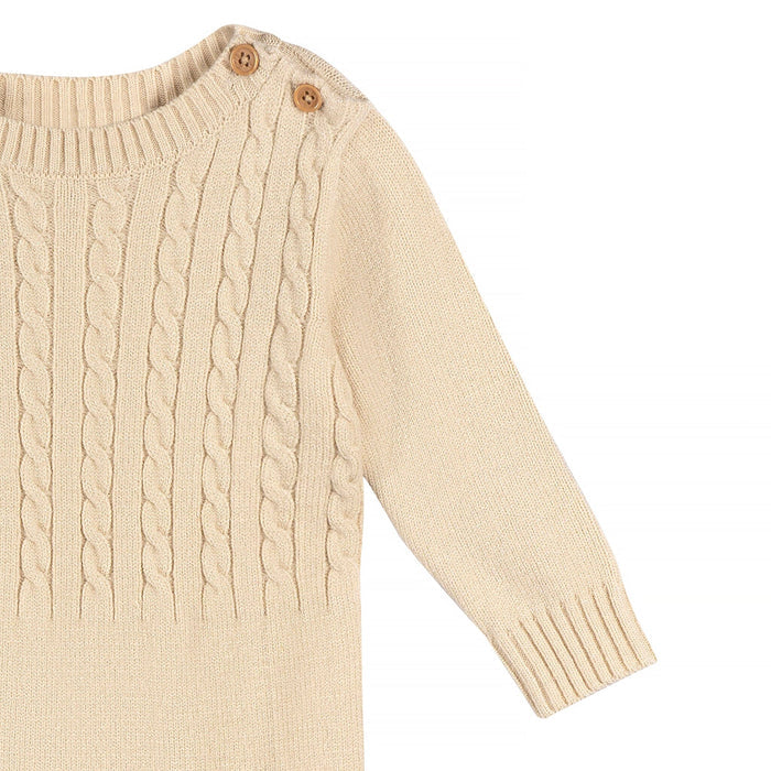 Baby Neutral Tan Sweater Knit Romper Gerber®