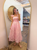 Baby Pink Tie Strap Midi