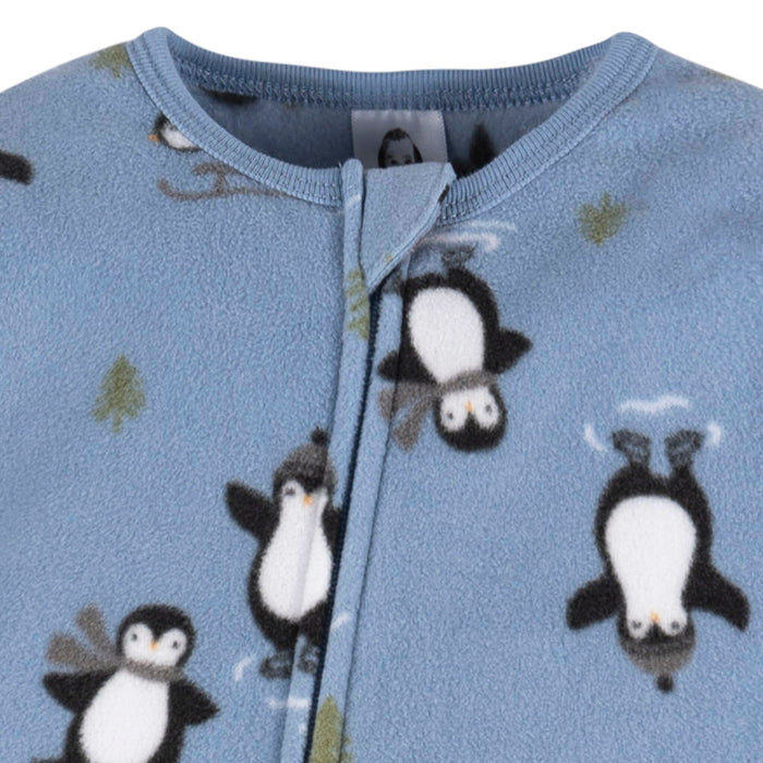 Baby & Toddler Boys Blue Penguins Footed Fleece Pajamas Sleepwear Gerber®
