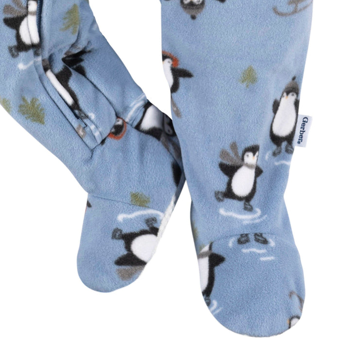 Baby & Toddler Boys Blue Penguins Footed Fleece Pajamas Sleepwear Gerber®