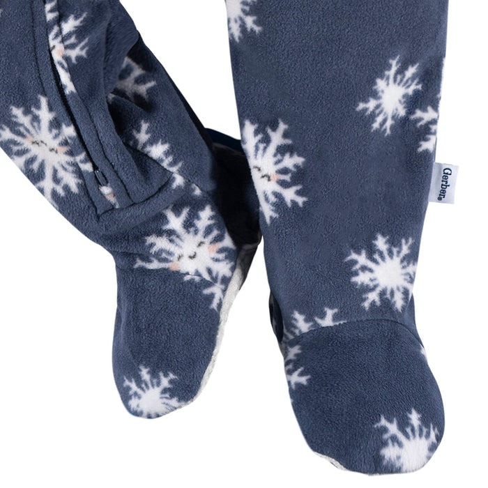 Baby & Toddler Boys Blue Snowflakes Footed Fleece Pajamas Sleepwear Gerber®
