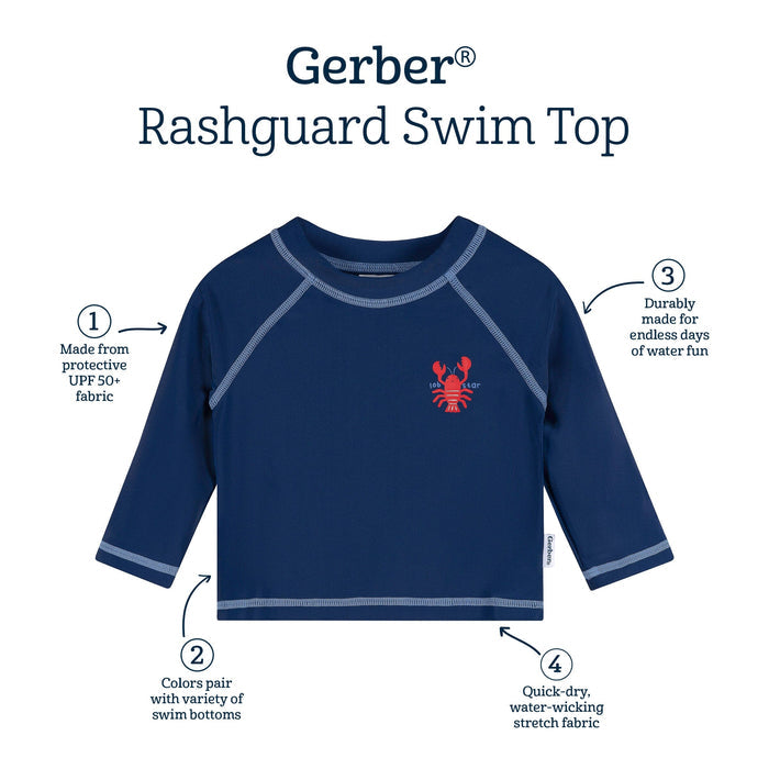 Baby & Toddler Boys UPF 50+ Lobster Rash Guard swimwear Gerber®
