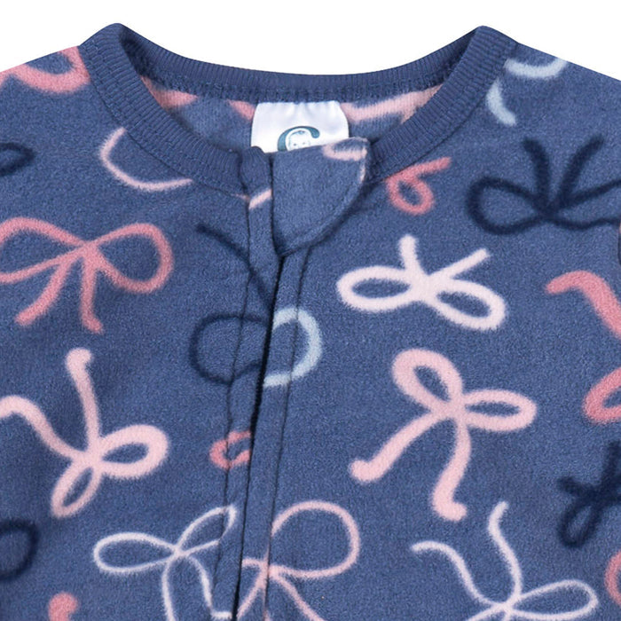 Baby & Toddler Girls Bows Footed Fleece Pajamas sleepwear Gerber®