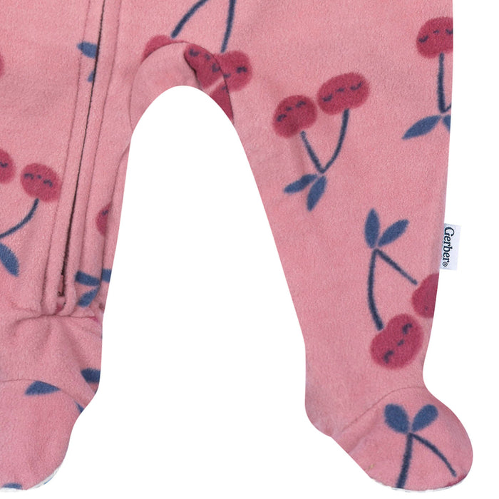 Baby & Toddler Girls Cherries Footed Fleece Pajamas sleepwear Gerber®