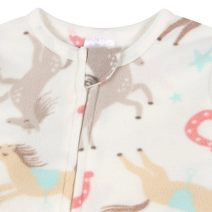 Baby & Toddler Girls Horses Footed Fleece Pajamas sleepwear Gerber®