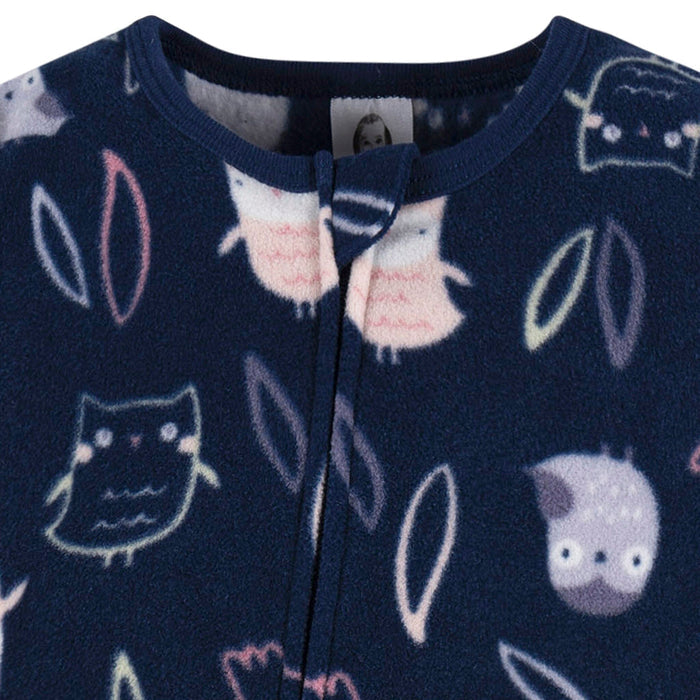 Baby & Toddler Girls Owls Footed Fleece Pajamas Sleepwear Gerber®