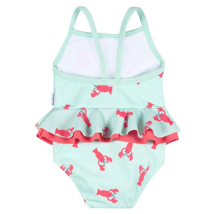 Baby & Toddler Girls UPF 50+ Lobsters One-Piece Swimsuit swimwear Gerber®