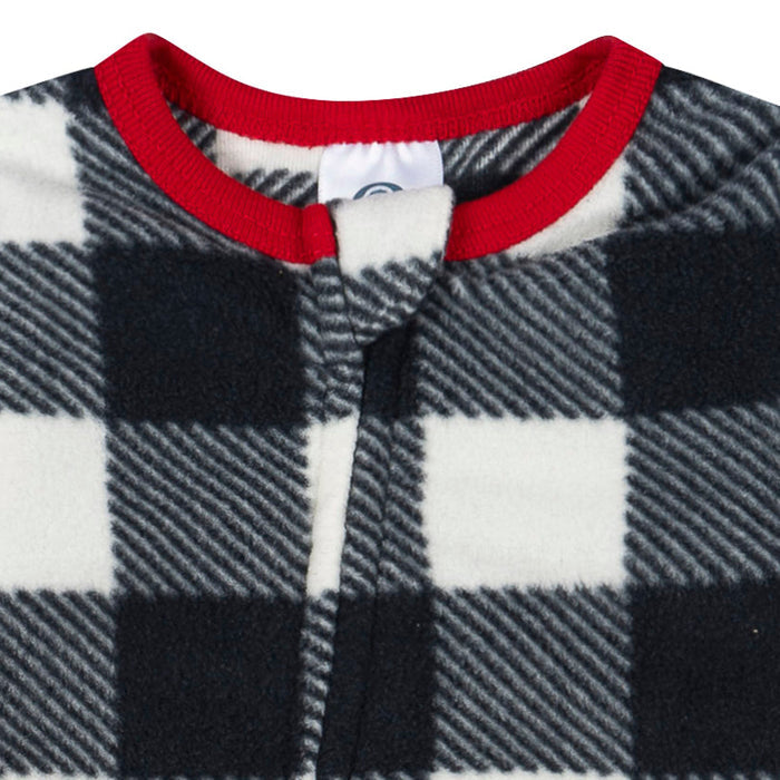 Baby & Toddler Neutral Gingham Footed Fleece Pajamas sleepwear Gerber®