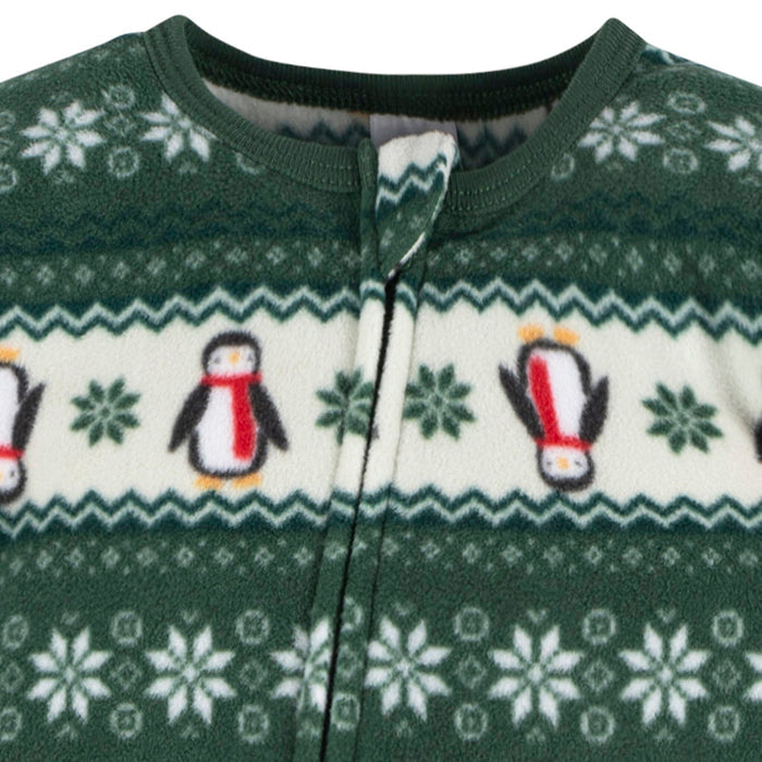 Baby & Toddler Neutral Green Fair Isle Footed Fleece Pajamas Sleepwear Gerber®