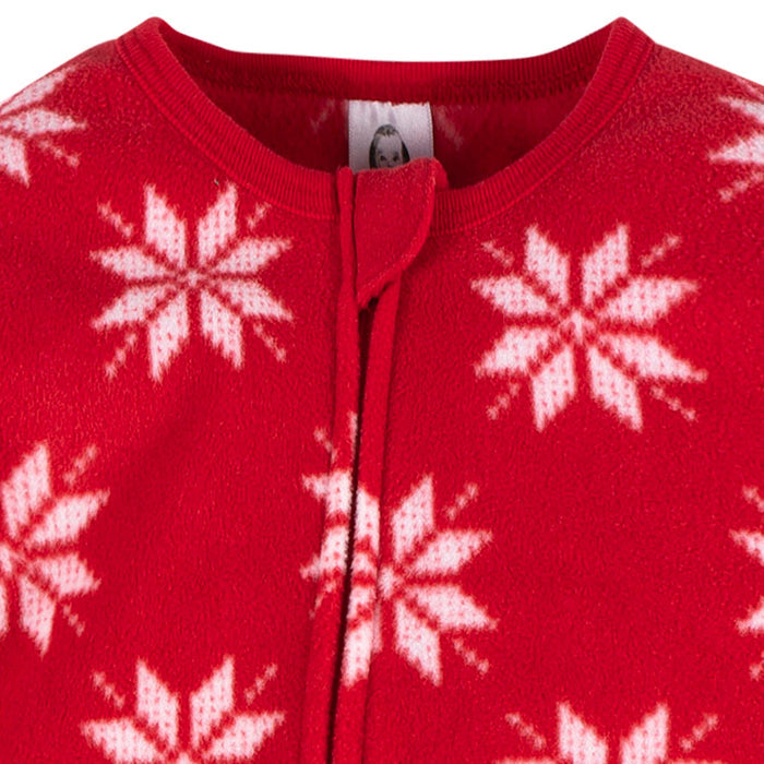 Baby & Toddler Neutral Red Snowflakes Footed Fleece Pajamas Sleepwear Gerber®