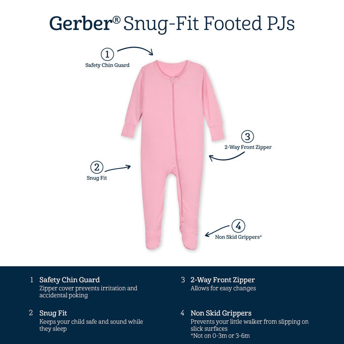 Baby & Toddler Pink Lemonade Buttery Soft Viscose Made from Eucalyptus Snug Fit Footed Pajamas