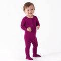 Baby & Toddler Wine Buttery-Soft Viscose Made from Eucalyptus Snug Fit Footed Pajamas