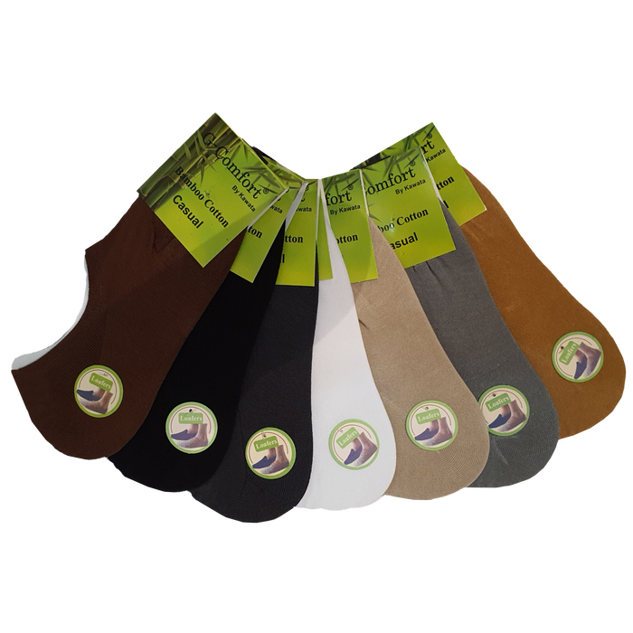 Bamboo Loafer Socks/No-Show Socks with Non-Slip Inner Heel - Kawata House of Socks