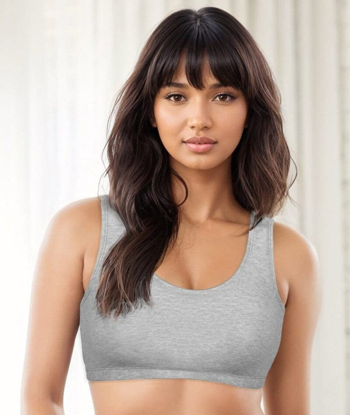 Bestform Tank Style Sports Bra 3 Pack - White/Heather Grey/Black Bras