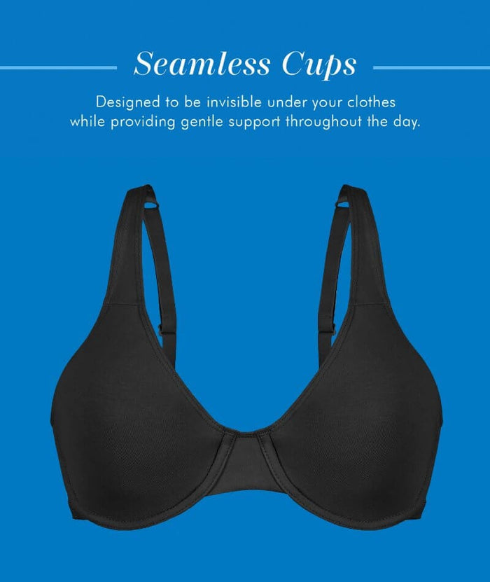 Bestform Unlined Cotton Stretch T-Shirt Bra with Underwire - Black Bras