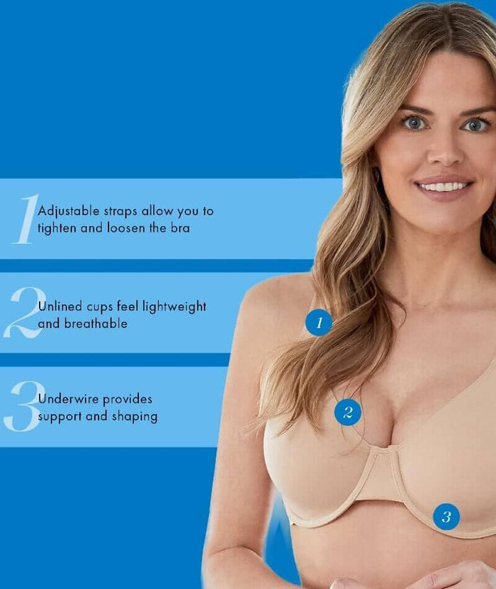 Bestform Unlined Cotton Stretch T-Shirt Bra with Underwire 2 Pack - Sand Bras