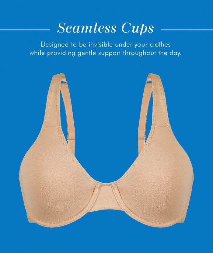 Bestform Unlined Cotton Stretch T-Shirt Bra with Underwire 2 Pack - Sand Bras