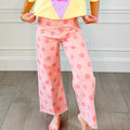 Big Polka Dot Stretchy Blush Denim Pants