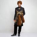 Black Form-Fitted Short Sherwani with sleek design and modern fit
